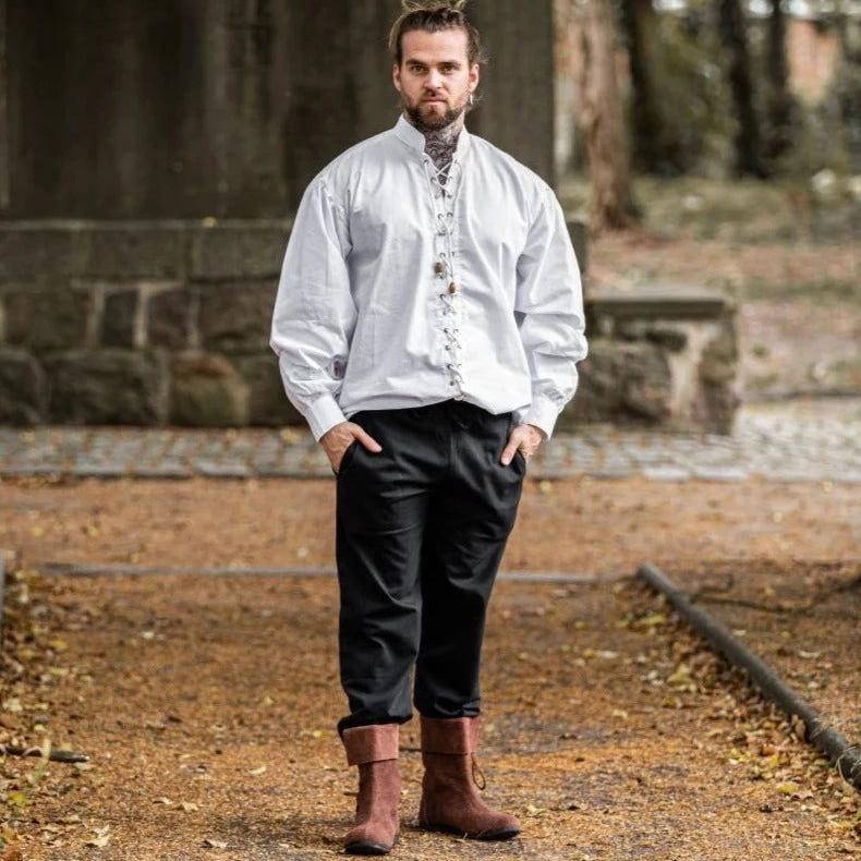 Laced Cotton Pirate Shirt | Continuous Cord Lacing | Wooden Buttons - Image 12