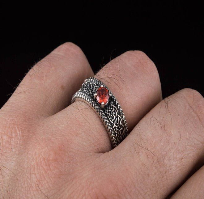 Sterling Silver Ornament Pirate Ring | Norse-Inspired | Custom Sizing - Image 6
