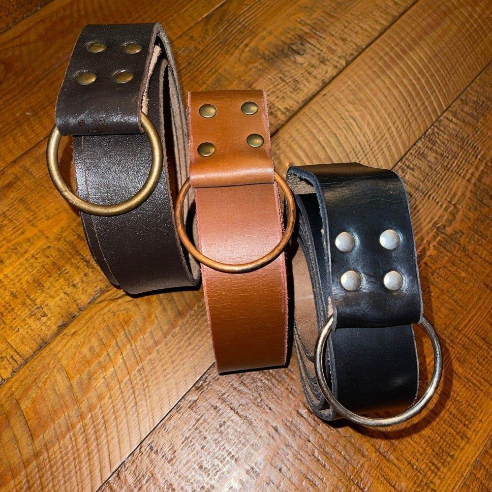 Thick Leather Pirate Belt | Dark Brown with Ring Loop - Image 4