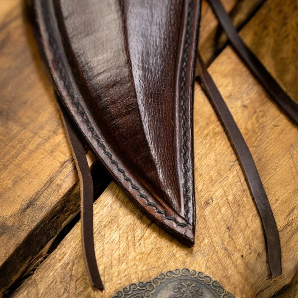 Pirate Combat Knife and Matching Leather Scabbard Combo - Image 3
