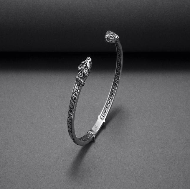 Old Norse Jormungandr Pirate Bracelet |  Engraved Elder Futhark Runes - Image 6