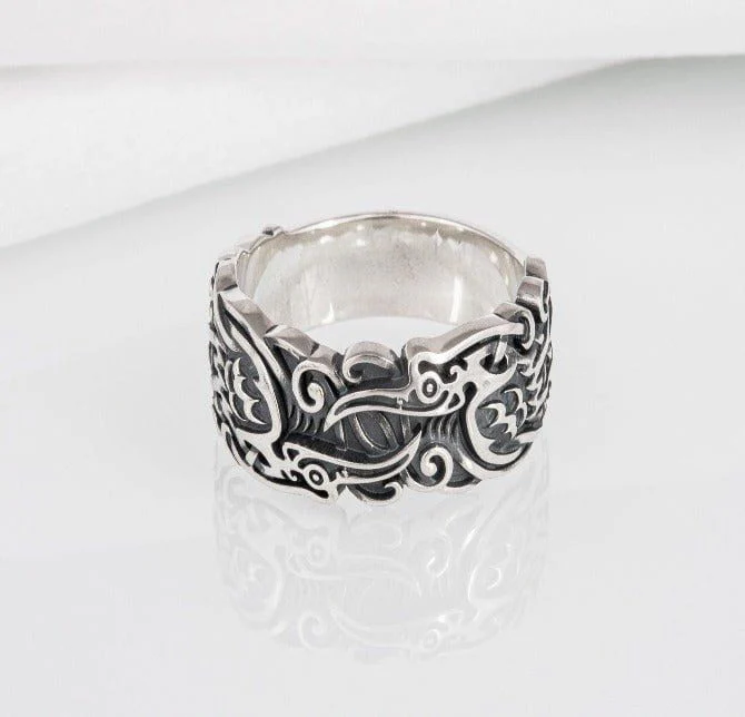 Handcrafted Ravens Pirate Ring | Sterling Silver & Gold - Image 3