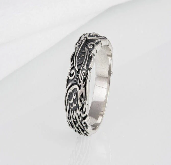 Handcrafted Ravens Pirate Ring | Sterling Silver & Gold - Image 5