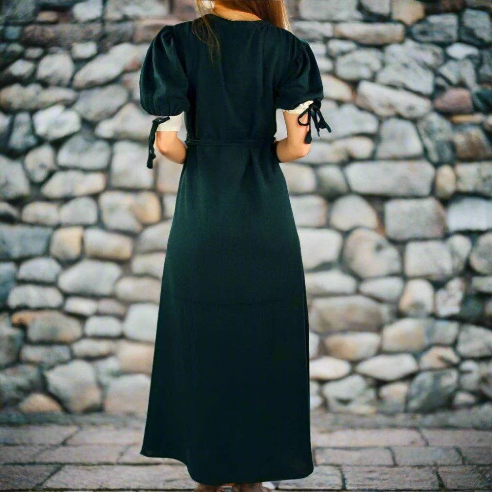 Green Pirate Summer Gown | Laced Cotton Seafarer's Dress - Image 5