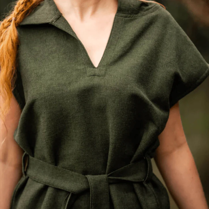 Hooded Green Tunic for Women | Belt Included - Image 4